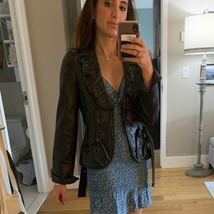 Genuine leather black jacket